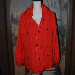 Beautiful Orange Jones New York Raincoat w/Tons of Pockets - L